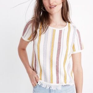 ⭐️ Madewell Blakley Multi  Stripe  Sweater Tee Womens size:S
